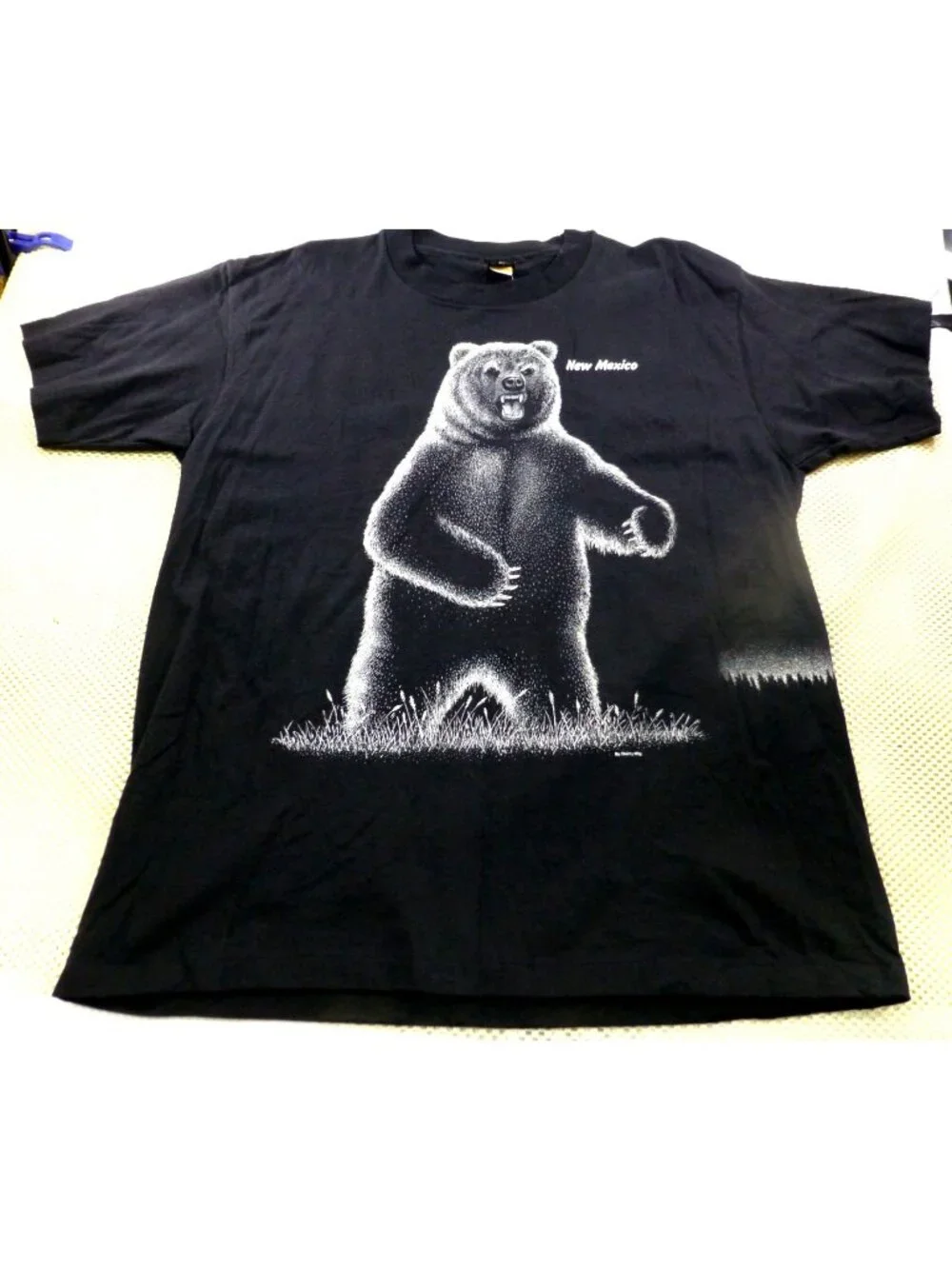 VTG Sherrys Best Black New Mexico Bear Graphic T-Shirt XL 100% Cotton Made In US - Picture 1 of 9